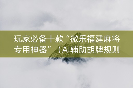 玩家必备十款“微乐福建麻将专用神器”（AI辅助胡牌规则)