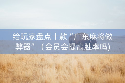 给玩家盘点十款“广东麻将做弊器”（会员会提高胜率吗)