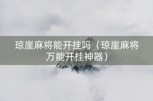 琼崖麻将能开挂吗（琼崖麻将万能开挂神器）