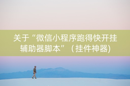 关于“微信小程序跑得快开挂辅助器脚本”（挂件神器)