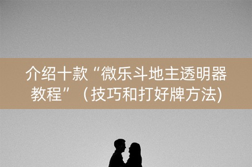 介绍十款“微乐斗地主透明器教程”（技巧和打好牌方法)