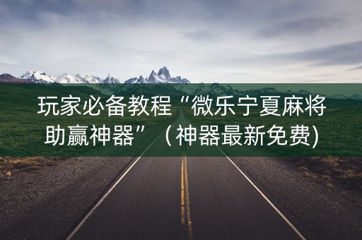 玩家必备教程“微乐宁夏麻将助赢神器”（神器最新免费)