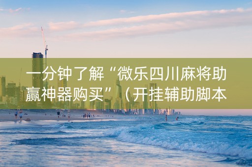 一分钟了解“微乐四川麻将助赢神器购买”（开挂辅助脚本)
