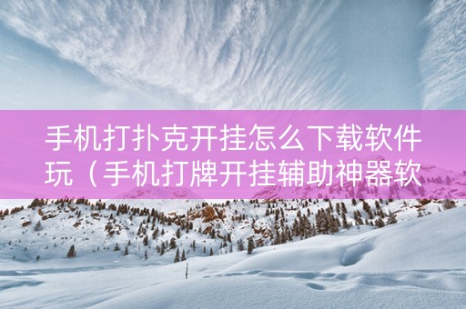 手机打扑克开挂怎么下载软件玩（手机打牌开挂辅助神器软件）