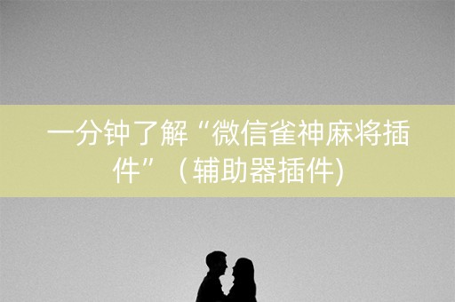 一分钟了解“微信雀神麻将插件”（辅助器插件)