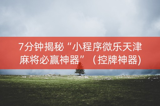 7分钟揭秘“小程序微乐天津麻将必赢神器”（控牌神器)