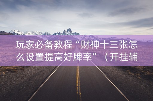 玩家必备教程“财神十三张怎么设置提高好牌率”（开挂辅助脚本)