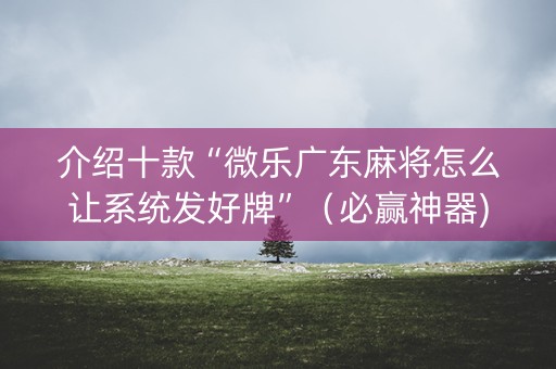 介绍十款“微乐广东麻将怎么让系统发好牌”（必赢神器)