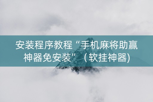 安装程序教程“手机麻将助赢神器免安装”（软挂神器)