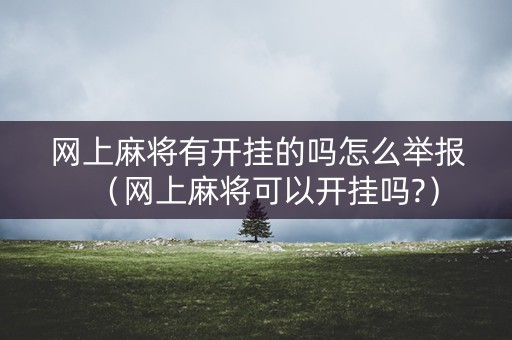 网上麻将有开挂的吗怎么举报（网上麻将可以开挂吗?）