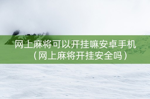 网上麻将可以开挂嘛安卓手机（网上麻将开挂安全吗）