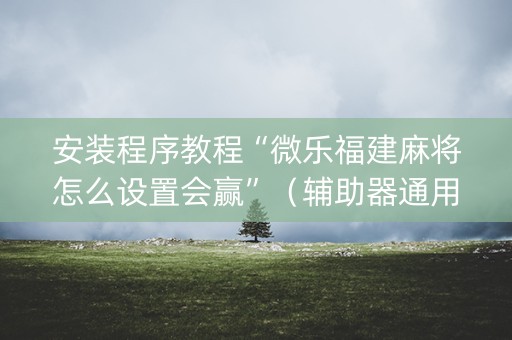 安装程序教程“微乐福建麻将怎么设置会赢”（辅助器通用版)