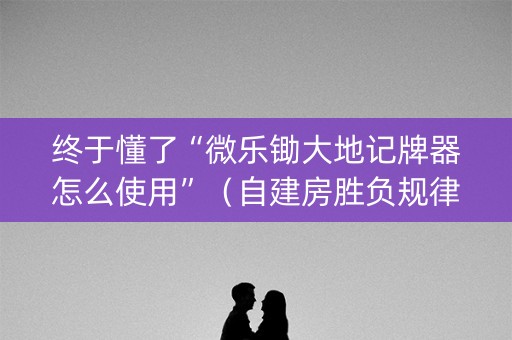 终于懂了“微乐锄大地记牌器怎么使用”（自建房胜负规律)
