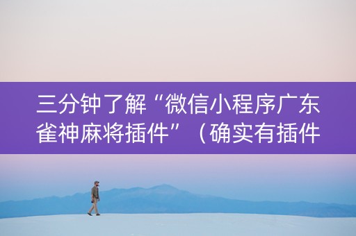 三分钟了解“微信小程序广东雀神麻将插件”（确实有插件吗)