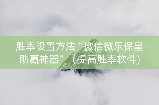 胜率设置方法“微信微乐保皇助赢神器”（提高胜率软件)