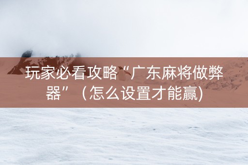玩家必看攻略“广东麻将做弊器”（怎么设置才能赢)