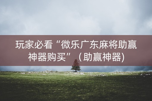 玩家必看“微乐广东麻将助赢神器购买”（助赢神器)