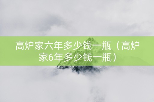高炉家六年多少钱一瓶（高炉家6年多少钱一瓶）