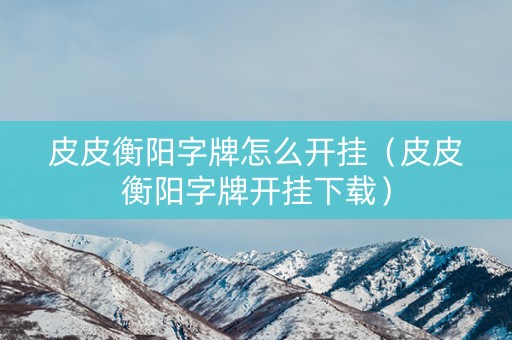 皮皮衡阳字牌怎么开挂（皮皮衡阳字牌开挂下载）
