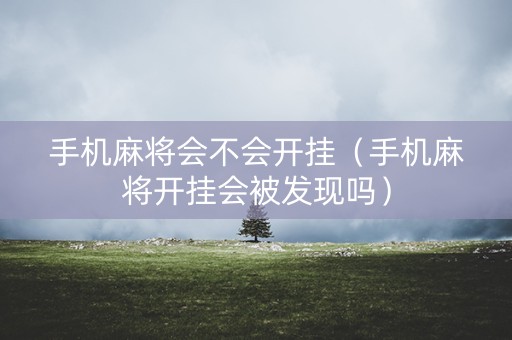 手机麻将会不会开挂（手机麻将开挂会被发现吗）