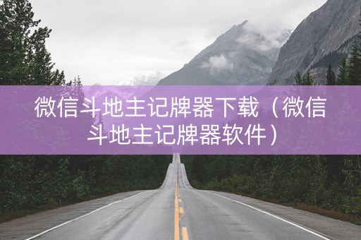 微信斗地主记牌器下载（微信斗地主记牌器软件）
