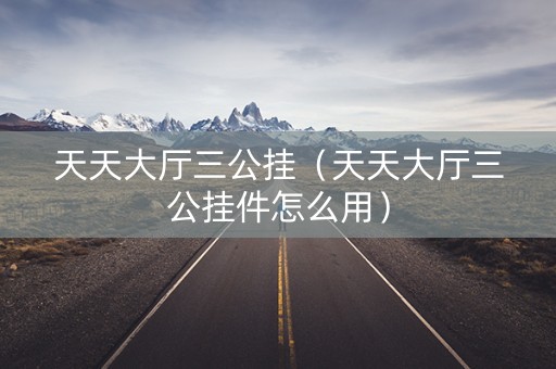 天天大厅三公挂（天天大厅三公挂件怎么用）