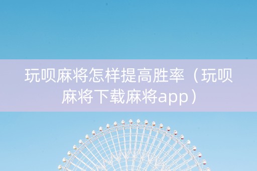 玩呗麻将怎样提高胜率（玩呗麻将下载麻将app）