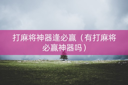 打麻将神器逢必赢（有打麻将必赢神器吗）