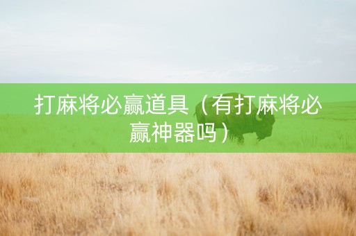 打麻将必赢道具（有打麻将必赢神器吗）