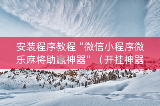 安装程序教程“微信小程序微乐麻将助赢神器”（开挂神器下载)