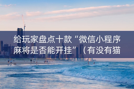 给玩家盘点十款“微信小程序麻将是否能开挂”（有没有猫腻)