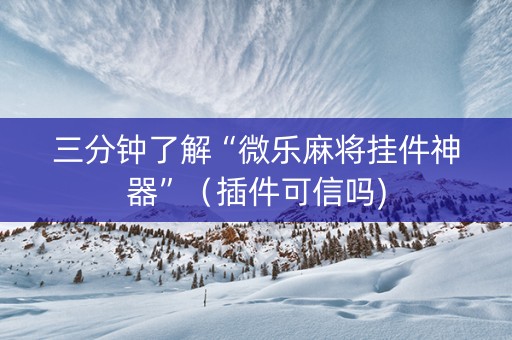 三分钟了解“微乐麻将挂件神器”（插件可信吗)