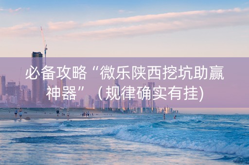 必备攻略“微乐陕西挖坑助赢神器”（规律确实有挂)