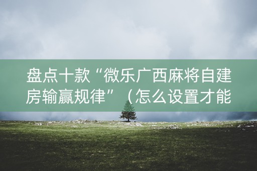 盘点十款“微乐广西麻将自建房输赢规律”（怎么设置才能赢)