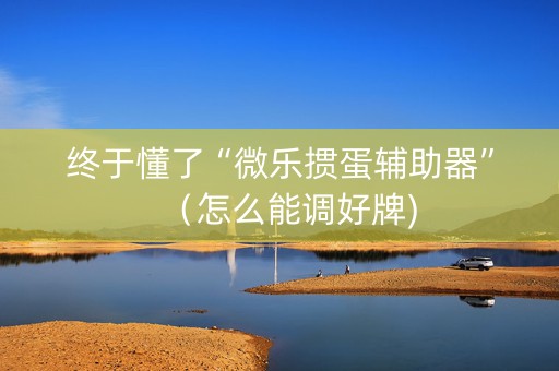 终于懂了“微乐掼蛋辅助器”（怎么能调好牌)