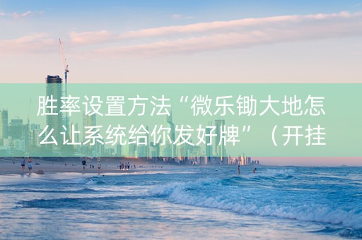 胜率设置方法“微乐锄大地怎么让系统给你发好牌”（开挂神器下载)