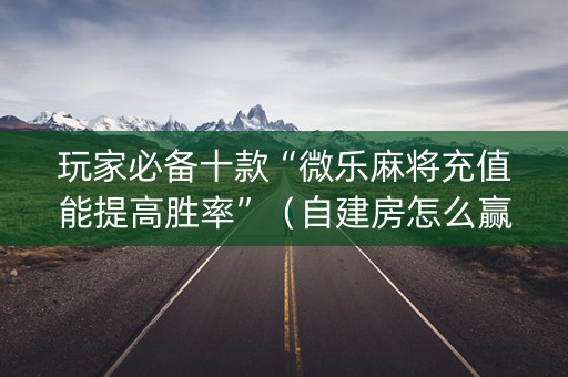 玩家必备十款“微乐麻将充值能提高胜率”（自建房怎么赢)