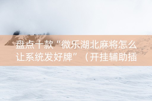 盘点十款“微乐湖北麻将怎么让系统发好牌”（开挂辅助插件)