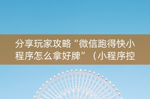 分享玩家攻略“微信跑得快小程序怎么拿好牌”（小程序控牌器)