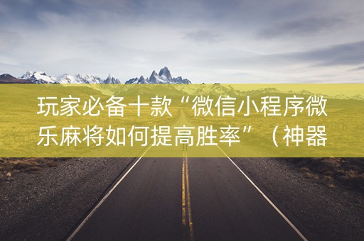 玩家必备十款“微信小程序微乐麻将如何提高胜率”（神器最新免费)
