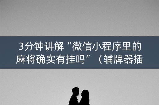3分钟讲解“微信小程序里的麻将确实有挂吗”（辅牌器插件购买)