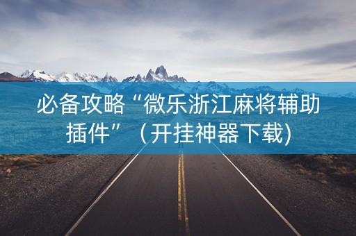 必备攻略“微乐浙江麻将辅助插件”（开挂神器下载)