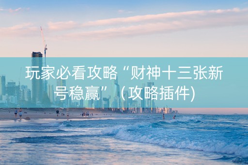 玩家必看攻略“财神十三张新号稳赢”（攻略插件)