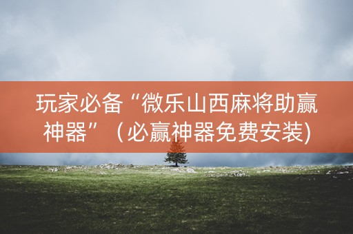 玩家必备“微乐山西麻将助赢神器”（必赢神器免费安装)