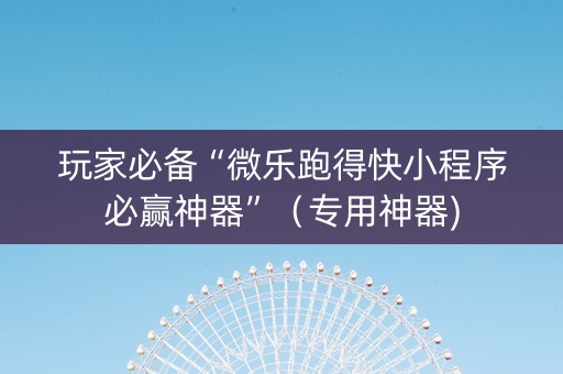 玩家必备“微乐跑得快小程序必赢神器”（专用神器)