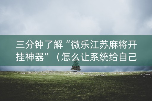 三分钟了解“微乐江苏麻将开挂神器”（怎么让系统给自己好牌)