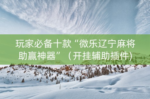 玩家必备十款“微乐辽宁麻将助赢神器”（开挂辅助插件)