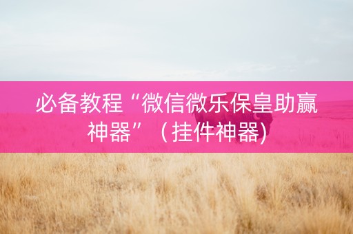 必备教程“微信微乐保皇助赢神器”（挂件神器)