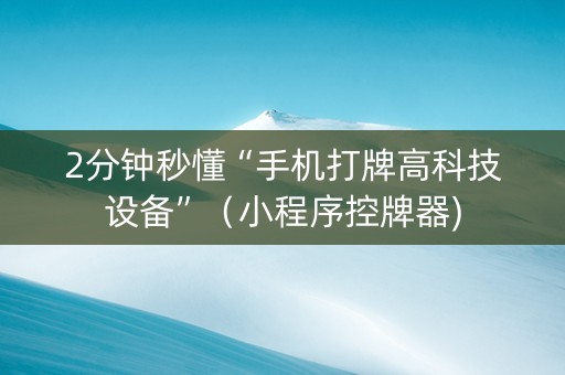 2分钟秒懂“手机打牌高科技设备”（小程序控牌器)