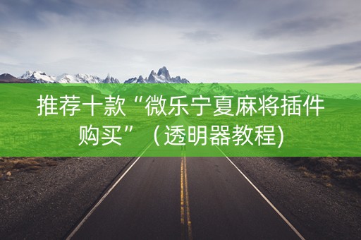 推荐十款“微乐宁夏麻将插件购买”（透明器教程)
